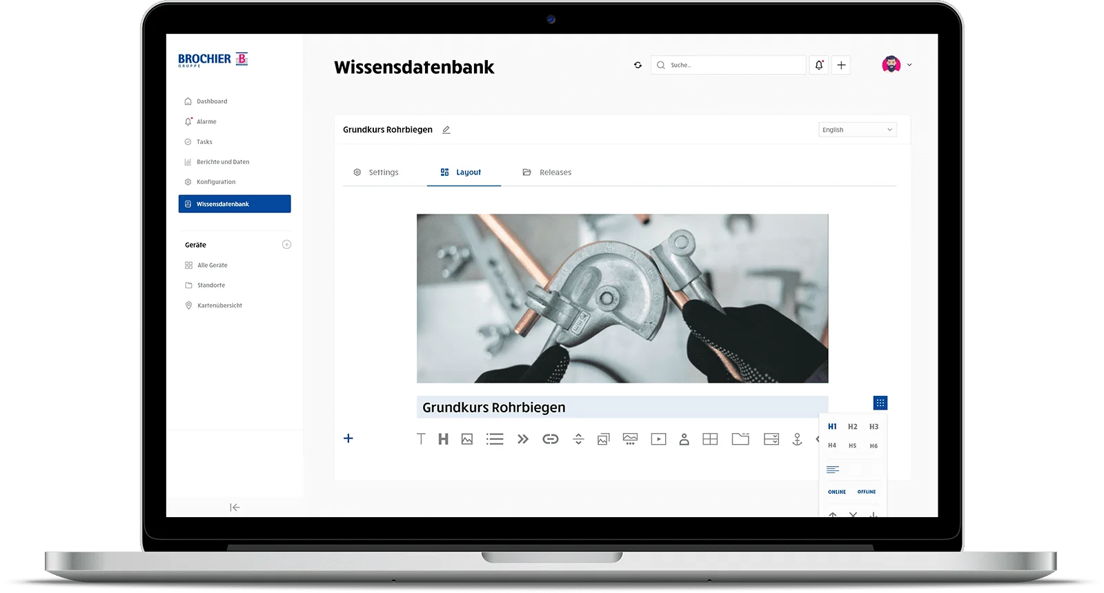 Wissensdatenbank im BROCHIER IoT-Portal